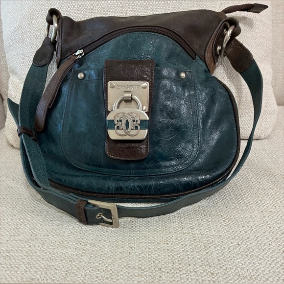 Americana By Sharif Teal &Brown
 Soft Lthr Crossbody /Shoulder
Bag - Picture 5 of 15